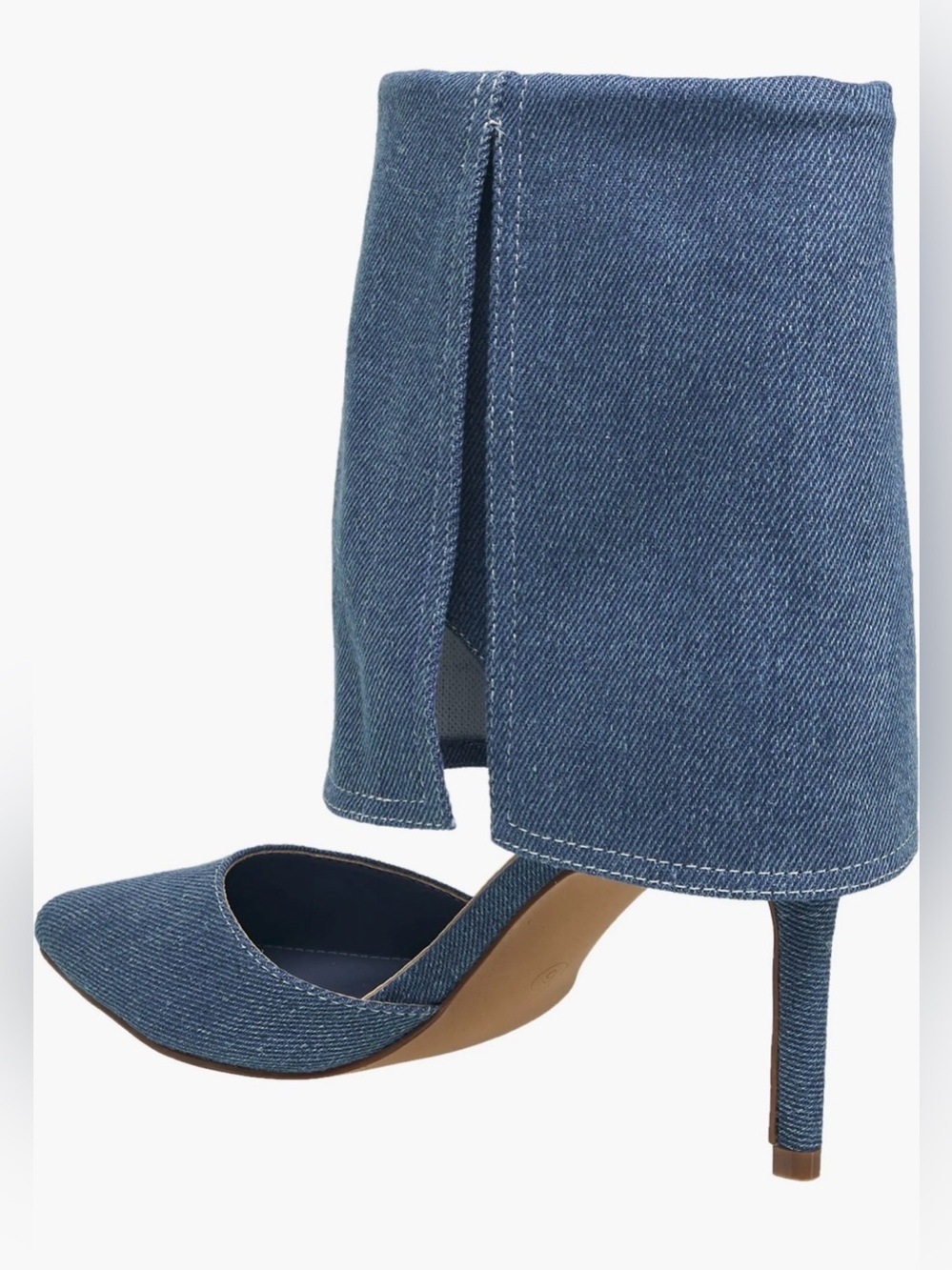 True Religion Denim Pointed Toe Ankle Boots - Light Blue
Her Foldover Cuff Heel - Picture 10 of 12